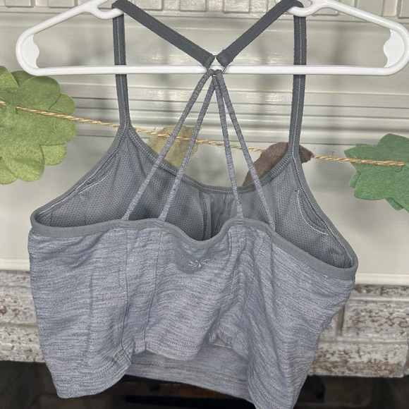 Athleta grey longline bra size Xs extra small heathered grey strappy back - Picture 2 of 3